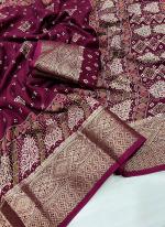 Moss Mello Magenta Traditional Wear Zari Work Saree